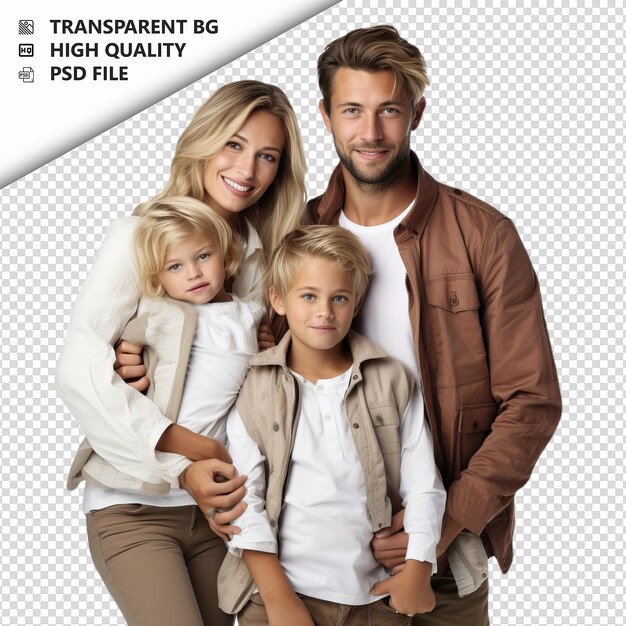 Gloomy white family stile ultra realistico sullo sfondo bianco