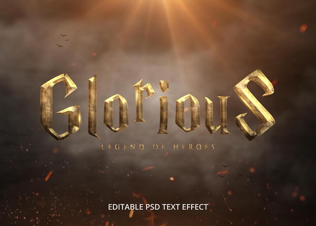 PSD glorious text effect