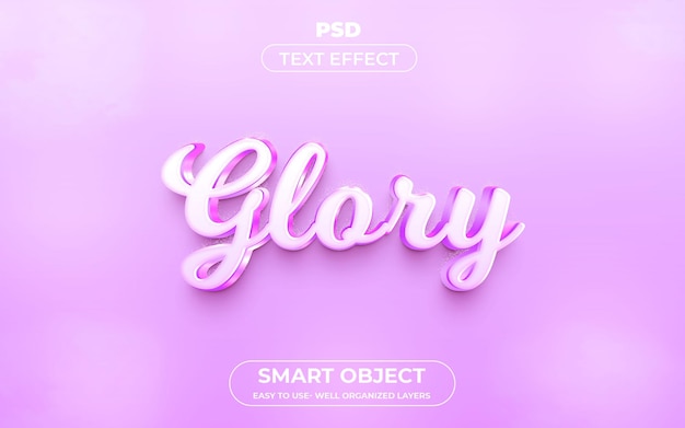 Glory 3d editable text effect Premium Psd with background