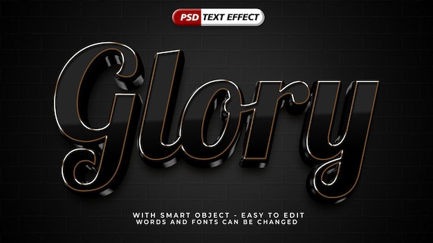 Glory 3d style text effect