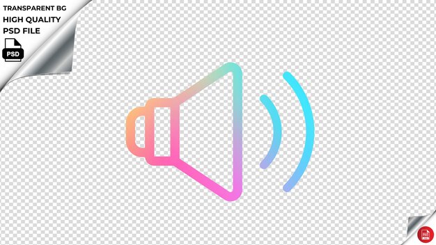 PSD głośniki wektorowa ikona tęcza gradient kolorowe psd przezroczyste