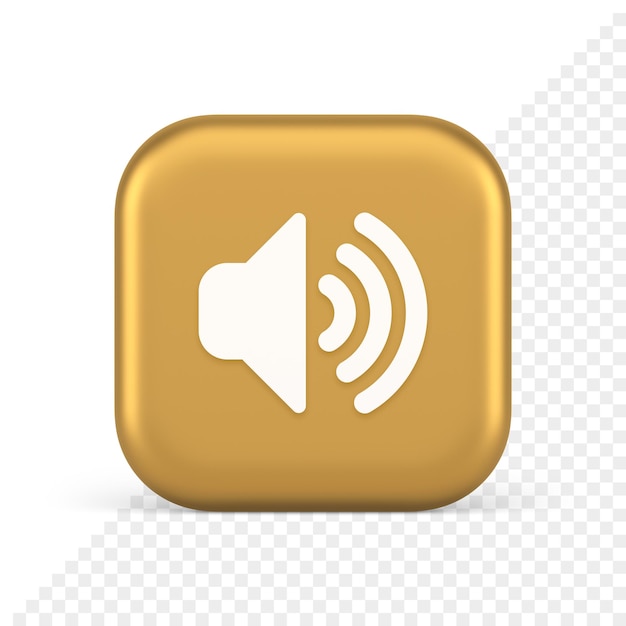 PSD głośność dźwięku przycisk głośnika poziom akustyczny kontrola fali hałasu 3d realistyczna ikona