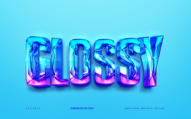 PSD glossy 3d editable premium psd text effect