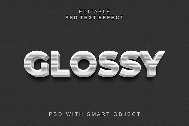 Glossy 3d text effect