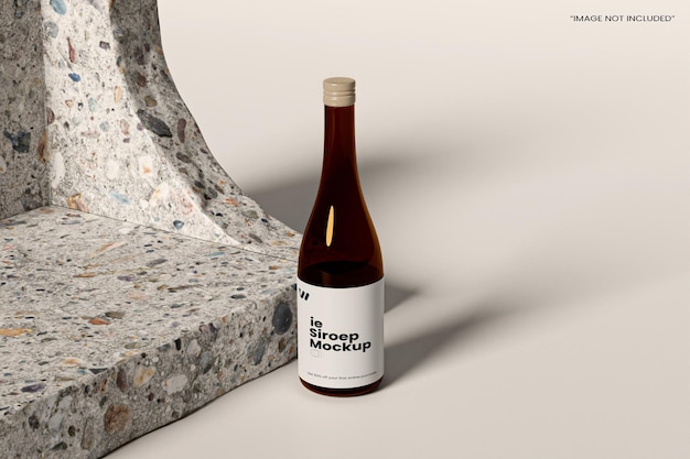 Glossy bottle mockup