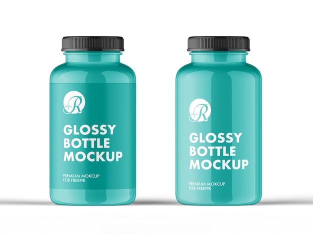 Glossy Bottle Mockup