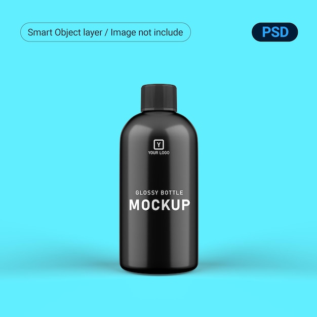 Glossy Bottle Mockup