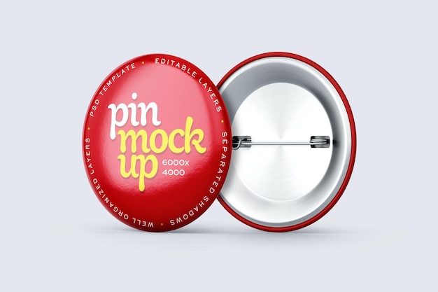 Glossy button pin mockup