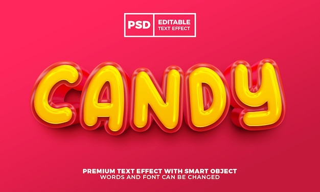 Glossy candy Editable text effect