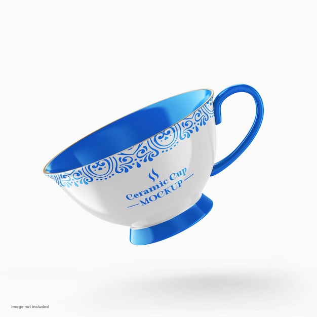 Glossy ceramic coffee cup mockup, tea cup mockup