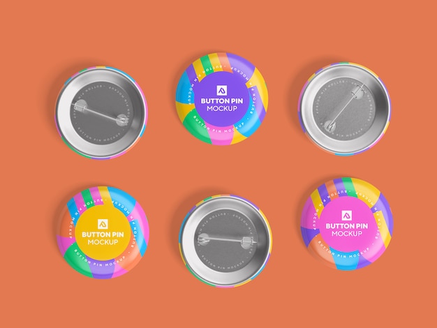 PSD glossy circle button pin  mockup psd