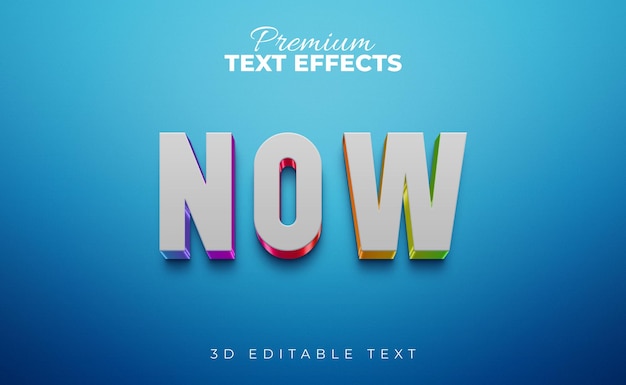 글로시 컬러 풀 3d Now Txt Effectys