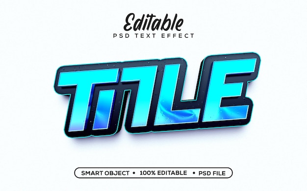 Glossy and cool title style 3d extruded editable text effect