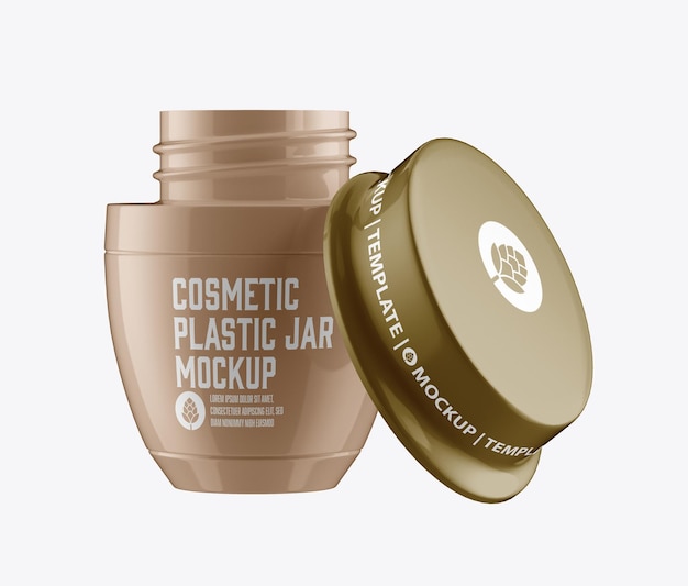 Mockup di crema per barattolo cosmetico lucido