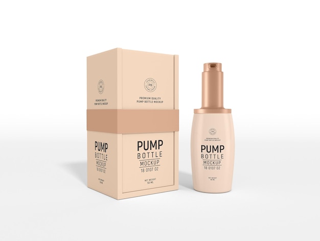 Glossy Cosmetic Pump Bottle Branding Mockup