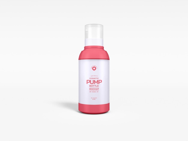 Glossy Cosmetic Pump Bottle Branding Mockup