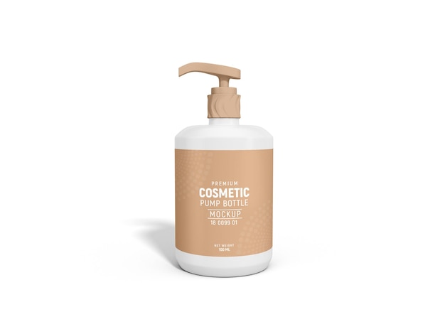 glossy cosmetic pump bottle branding mockup