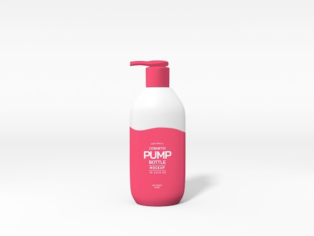 Glossy Cosmetic Pump Bottle Branding Mockup