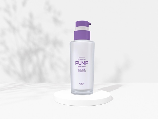 Glossy Cosmetic Pump Bottle Branding Mockup