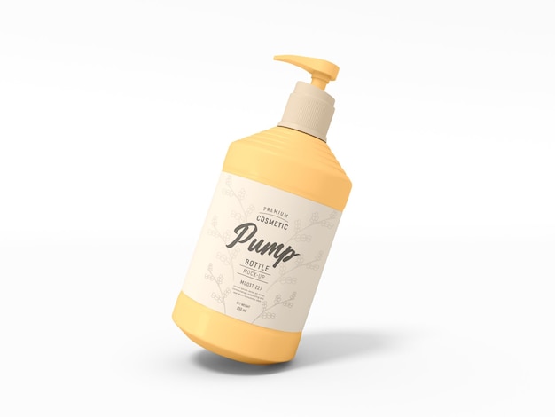 glossy cosmetic pump bottle mockup