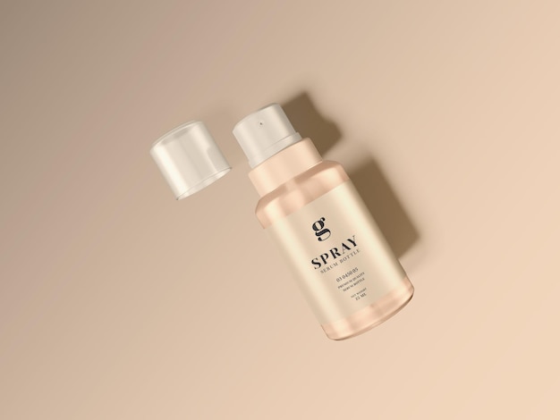 Glossy Cosmetic Spray Bottle Branding Mockup