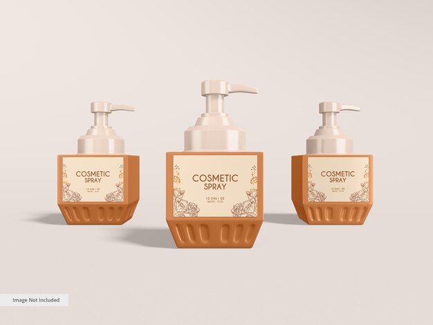 Mockup di marchio di bottiglia spray cosmetico lucido