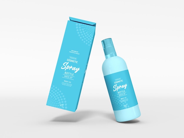 Mockup di imballaggio per flacone spray cosmetico lucido