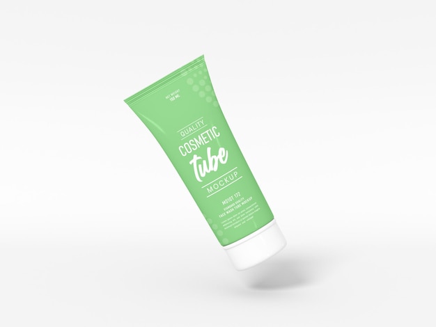 Glossy cosmetic tube packaging mockup