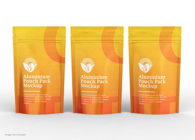Glossy doy pack food pouch packaging mockup
