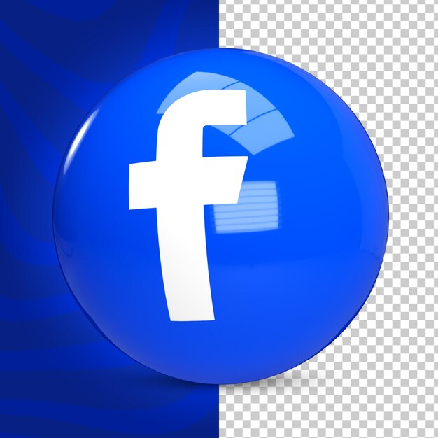 Glossy facebook logo social network 3d icon