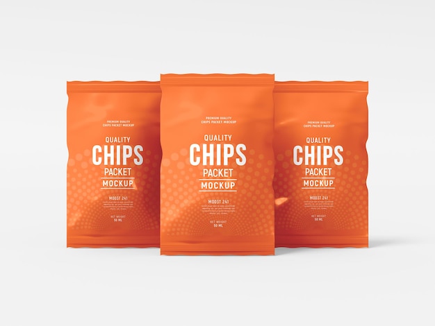 Glossy Foil Chips Packet Mockup