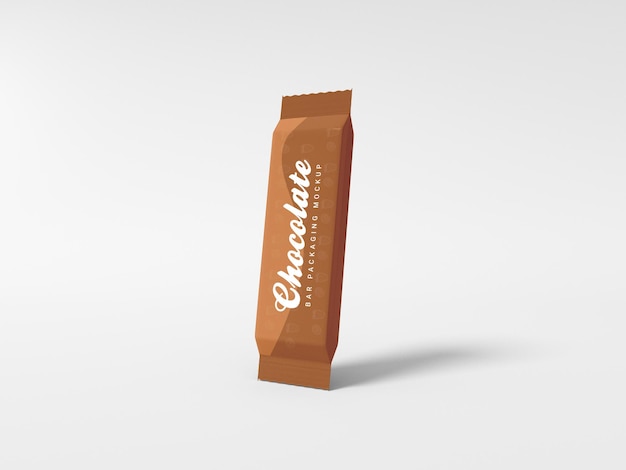 Мокап упаковки шоколадных батончиков из глянцевой фольги