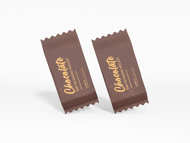 Glossy foil chocolate bar packaging mockup