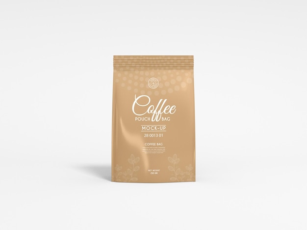 Glossy Foil Coffee Bag Packaging Mockup