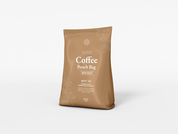 Glossy Foil Coffee Packaging Mockup