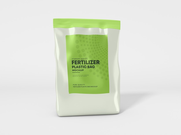 PSD glossy foil fertilizer bag mockup