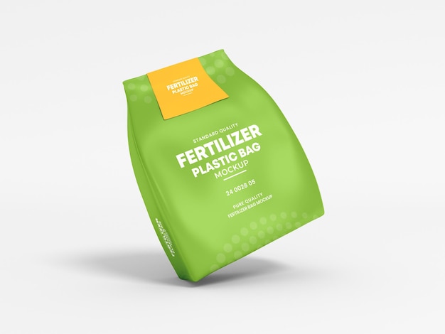 PSD glossy foil fertilizer bag packaging mockup