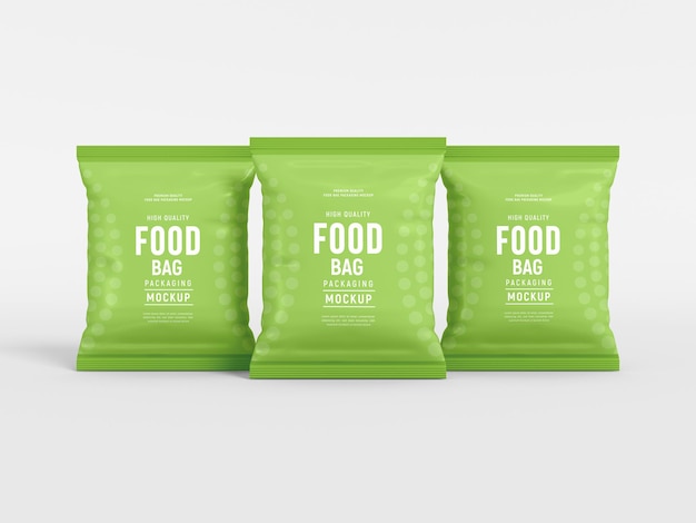 PSD glossy foil food bag  packaging mockup