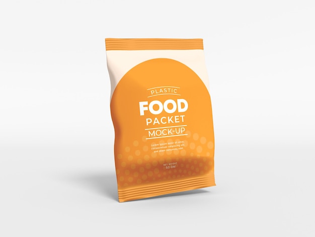 PSD glossy foil food packet mockup