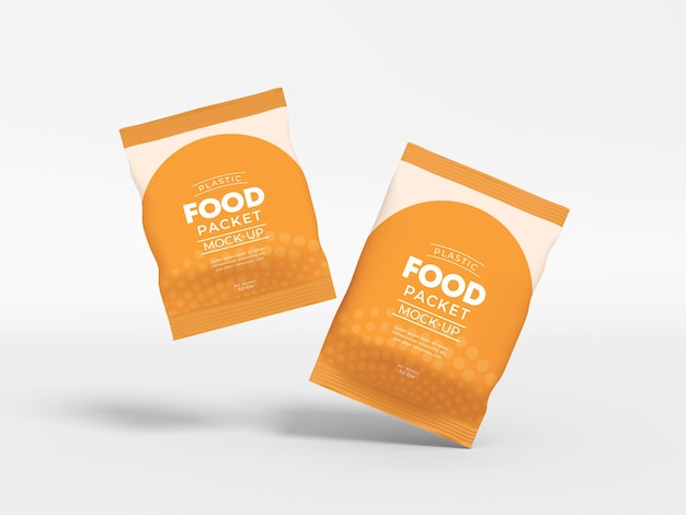 PSD glossy foil food packet mockup