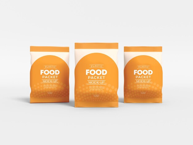 Glossy foil food packet mockup