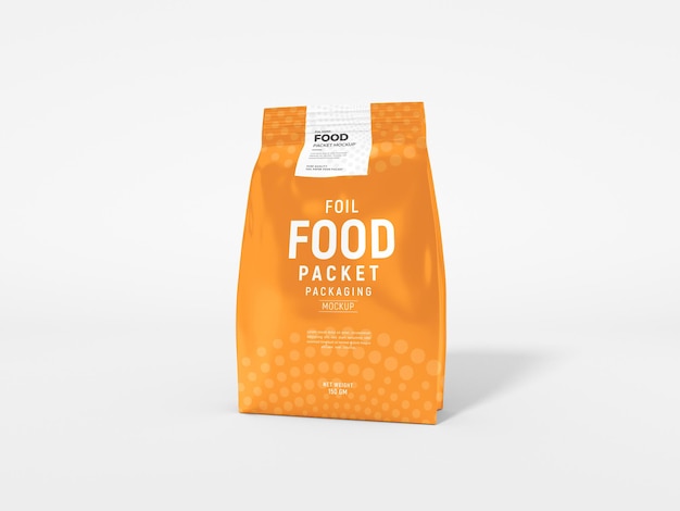 PSD glossy foil food packet mockup