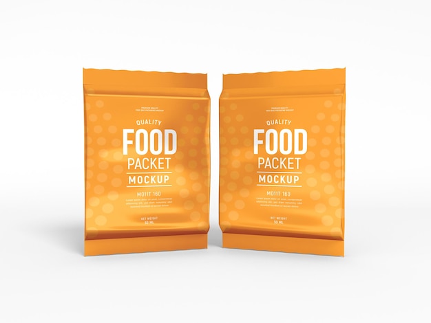 PSD glossy foil food packet mockup