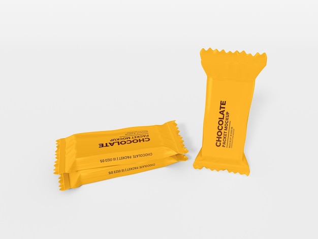 PSD mockup di branding del pacchetto di snack in alluminio lucido