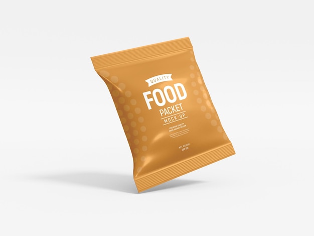 Glossy food packet mockup template