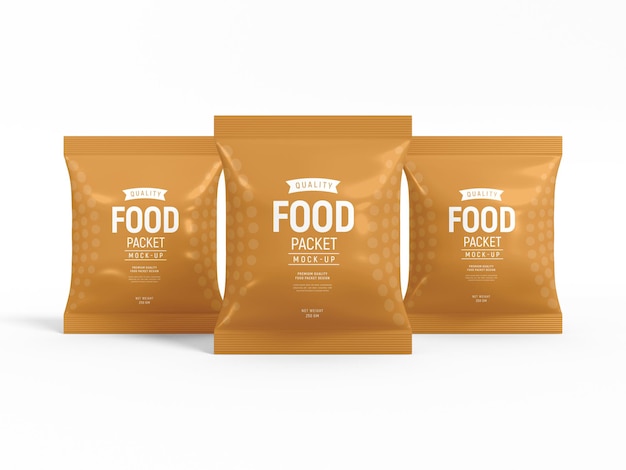 PSD glossy food packet mockup template