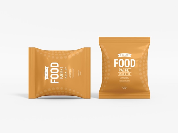 Glossy food packet mockup template