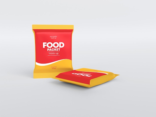 Mockup di pacchetto alimentare lucido