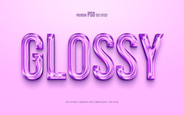 Glossy fully editable premium psd text effect