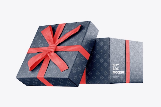 Glossy gift box mockup 3d render